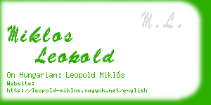 miklos leopold business card